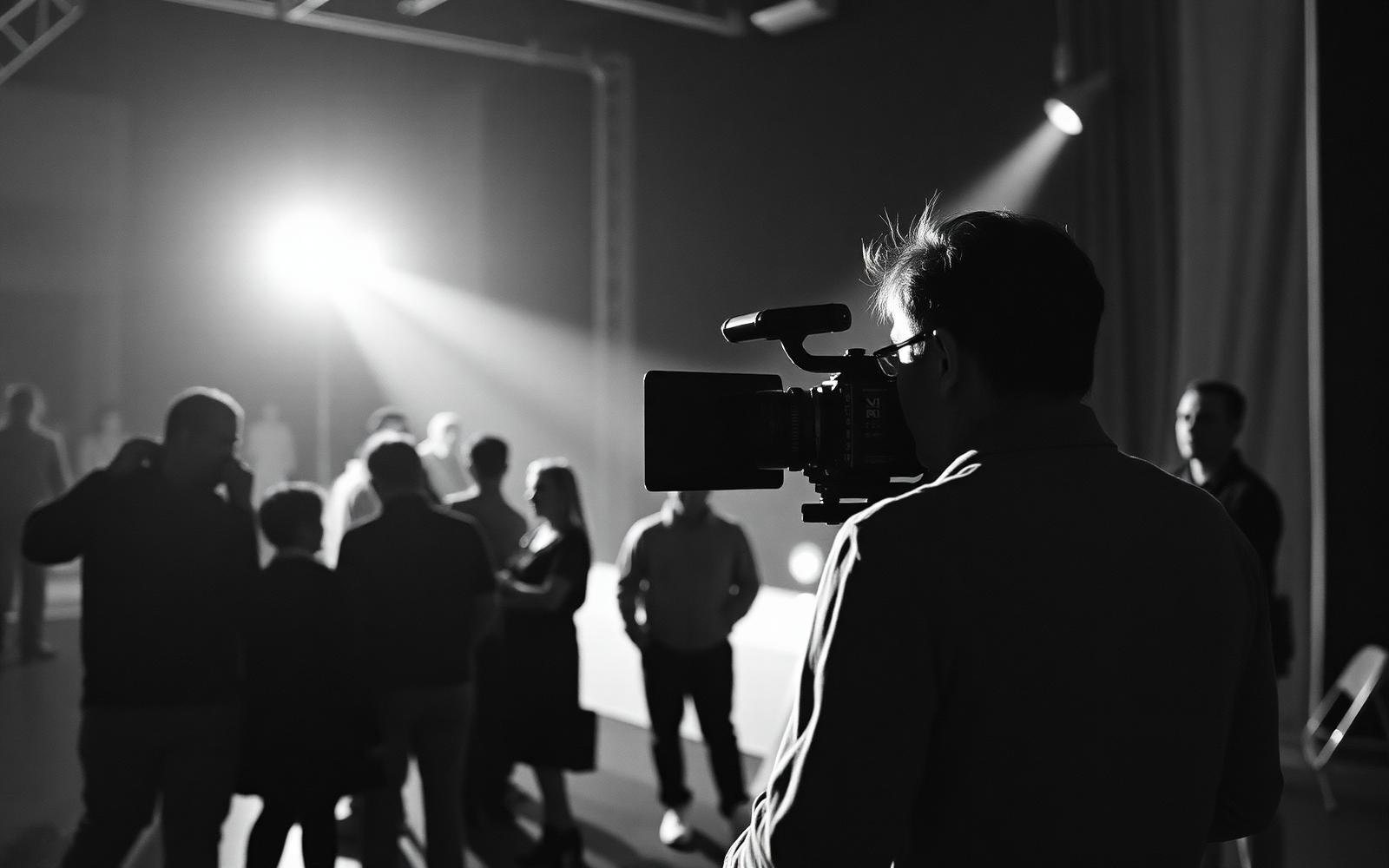 Atty Finders crew on set with an attorney client