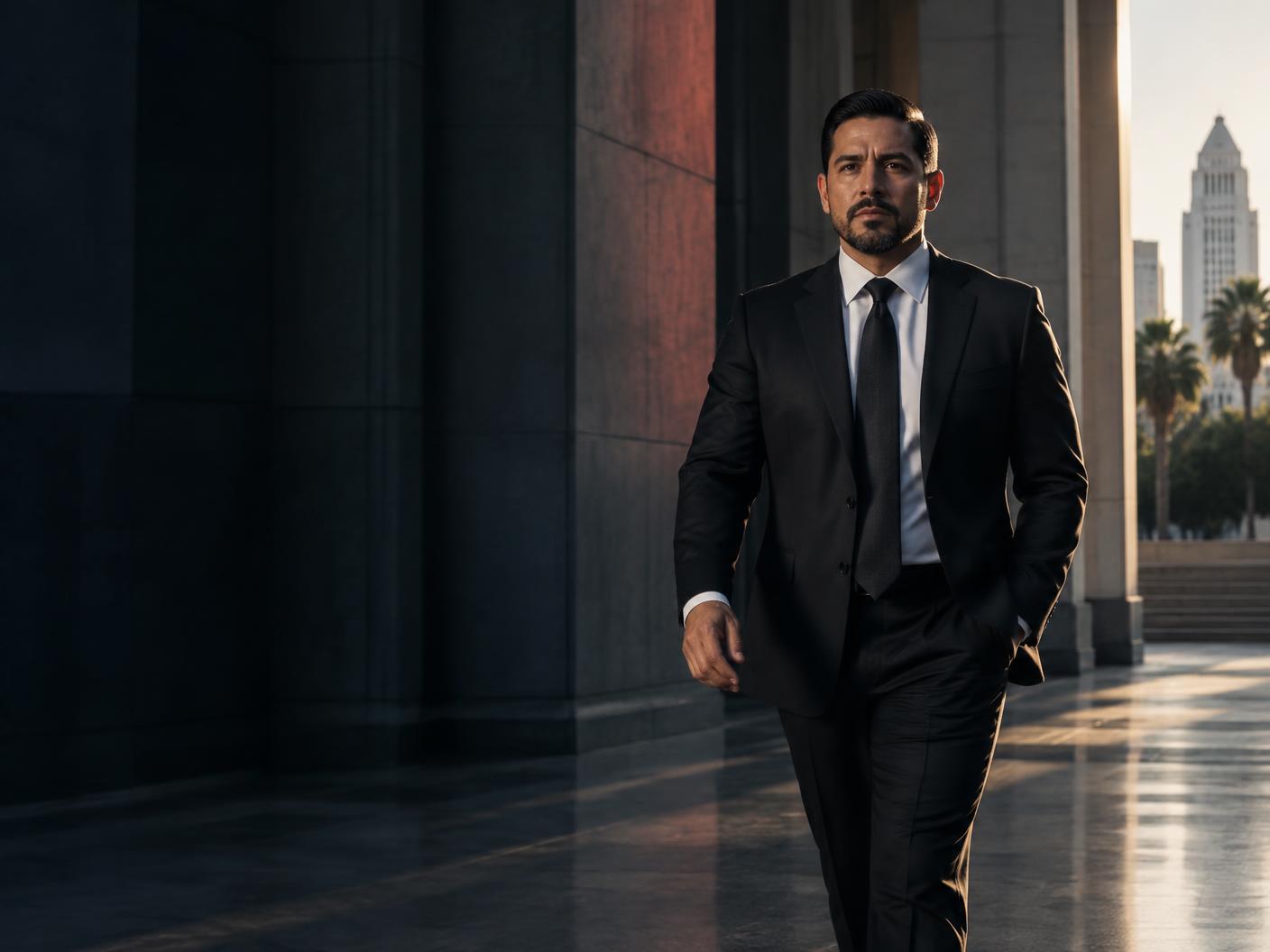 Personal injury trial attorney outside a Los Angeles courthouse